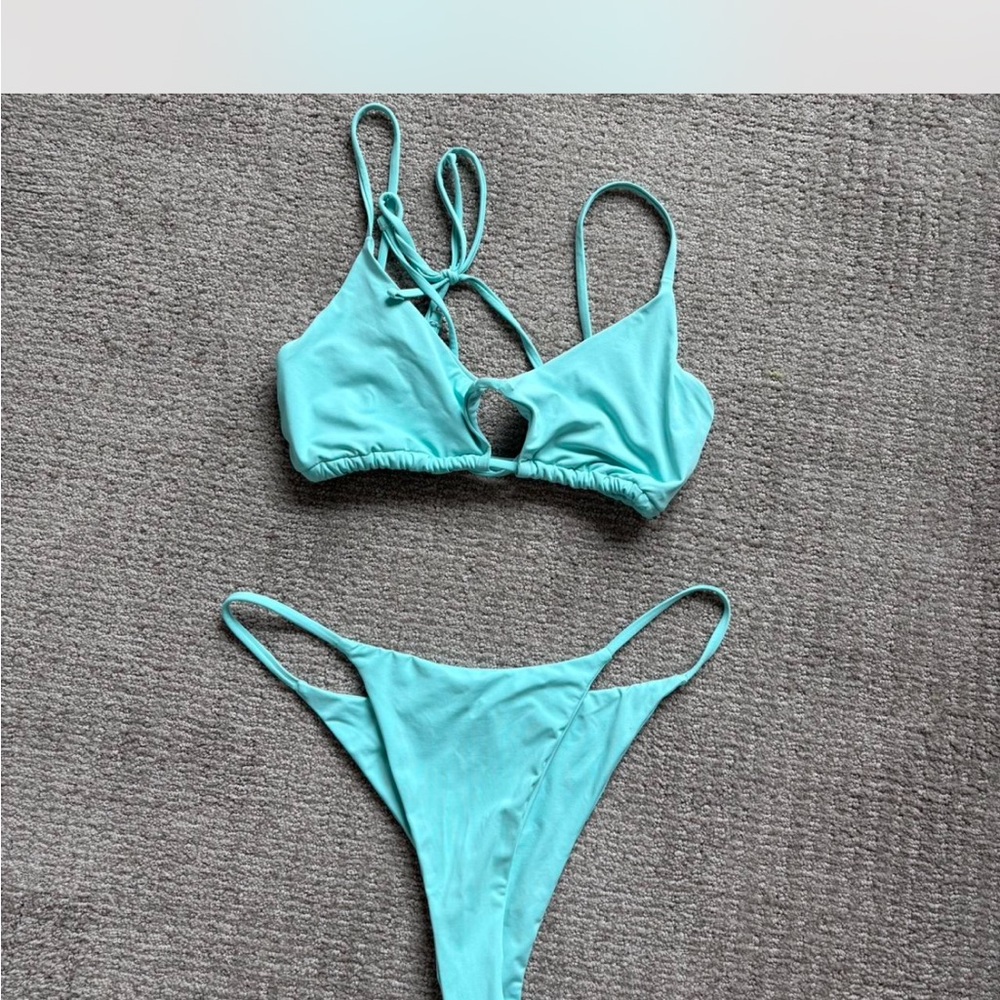 Garage Aqua Tie-Back Bikini Set
